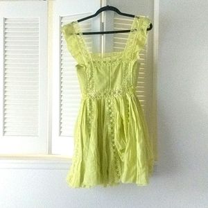 FREE PEOPLE XS LIME DRESS XS BRAND NEW